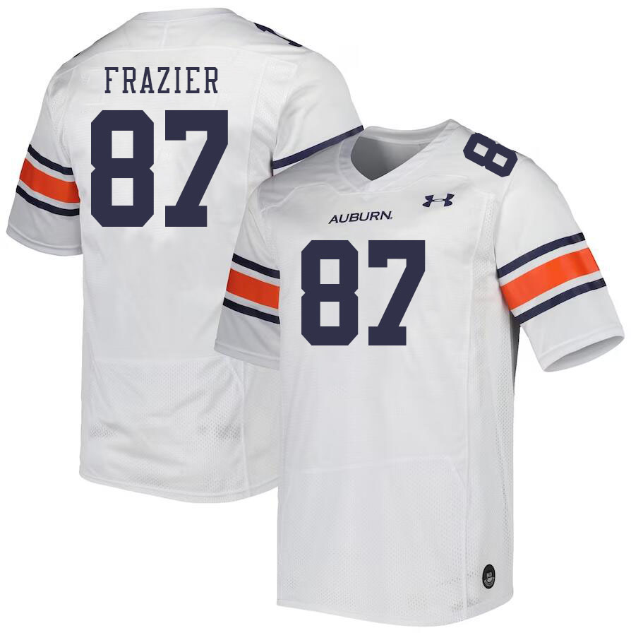 Men #87 Brandon Frazier Auburn Tigers College Football Jerseys Stitched-White